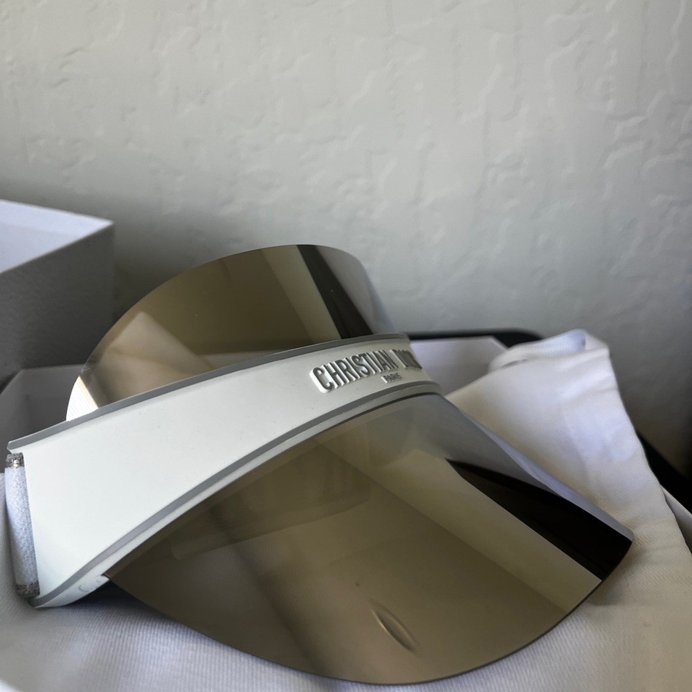 Dior White Visor with Mirrored Shield - Picture 6 of 10